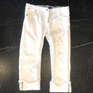 Mini Boden white denim girls Capri jeans size 10